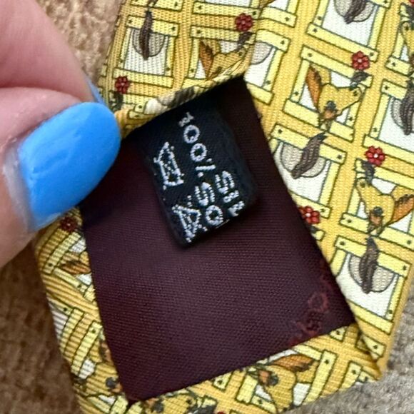 Salvatore Ferragamo Horses Mens Silk Tie Made In Italy equestrian - Picture 3 of 10